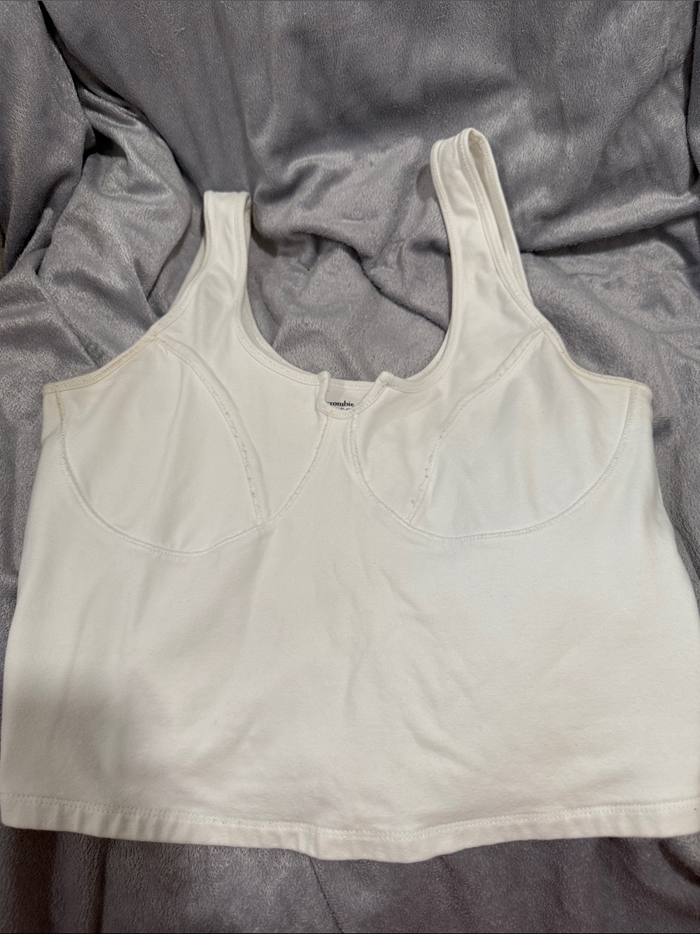 Abercrombie & Fitch White Cropped Tank Bralette